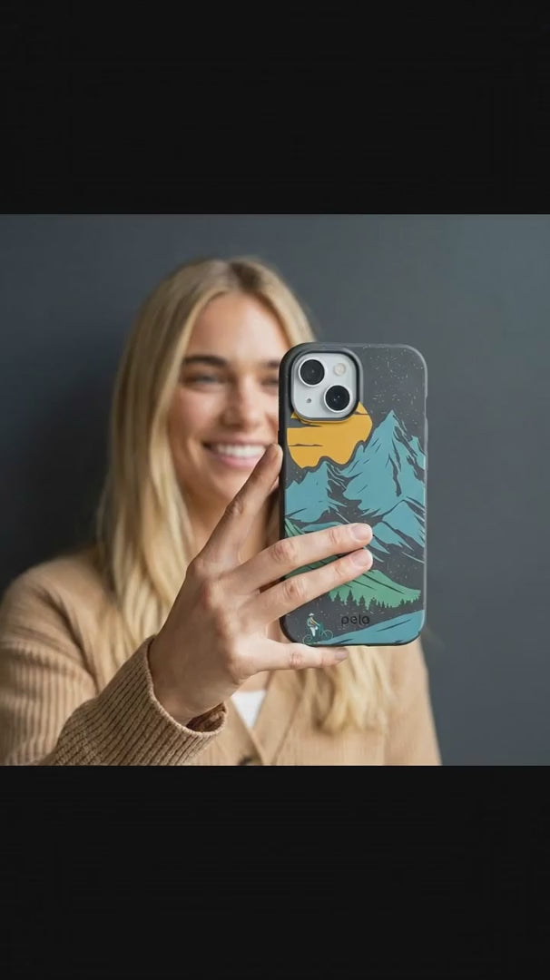 Black Vintage Peaks iPhone 15 Pro Case - Product video demonstration