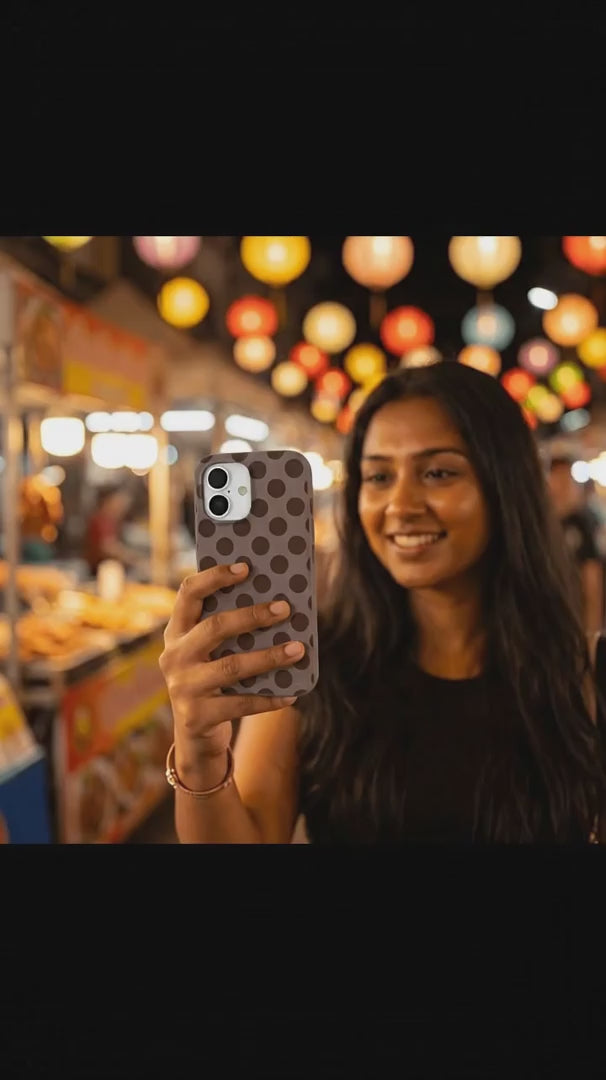 Chocolate Brown Cocoa Sprinkle iPhone 17 Pro Case - Product video demonstration