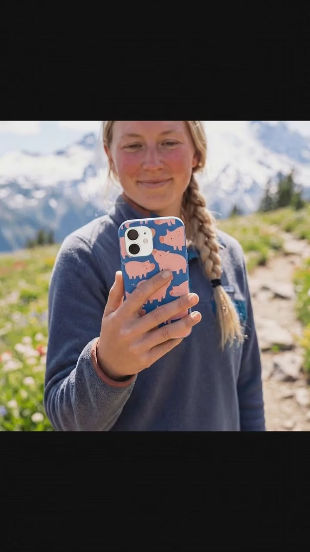 Electric Blue Piggies iPhone 15 Case - Product video demonstration