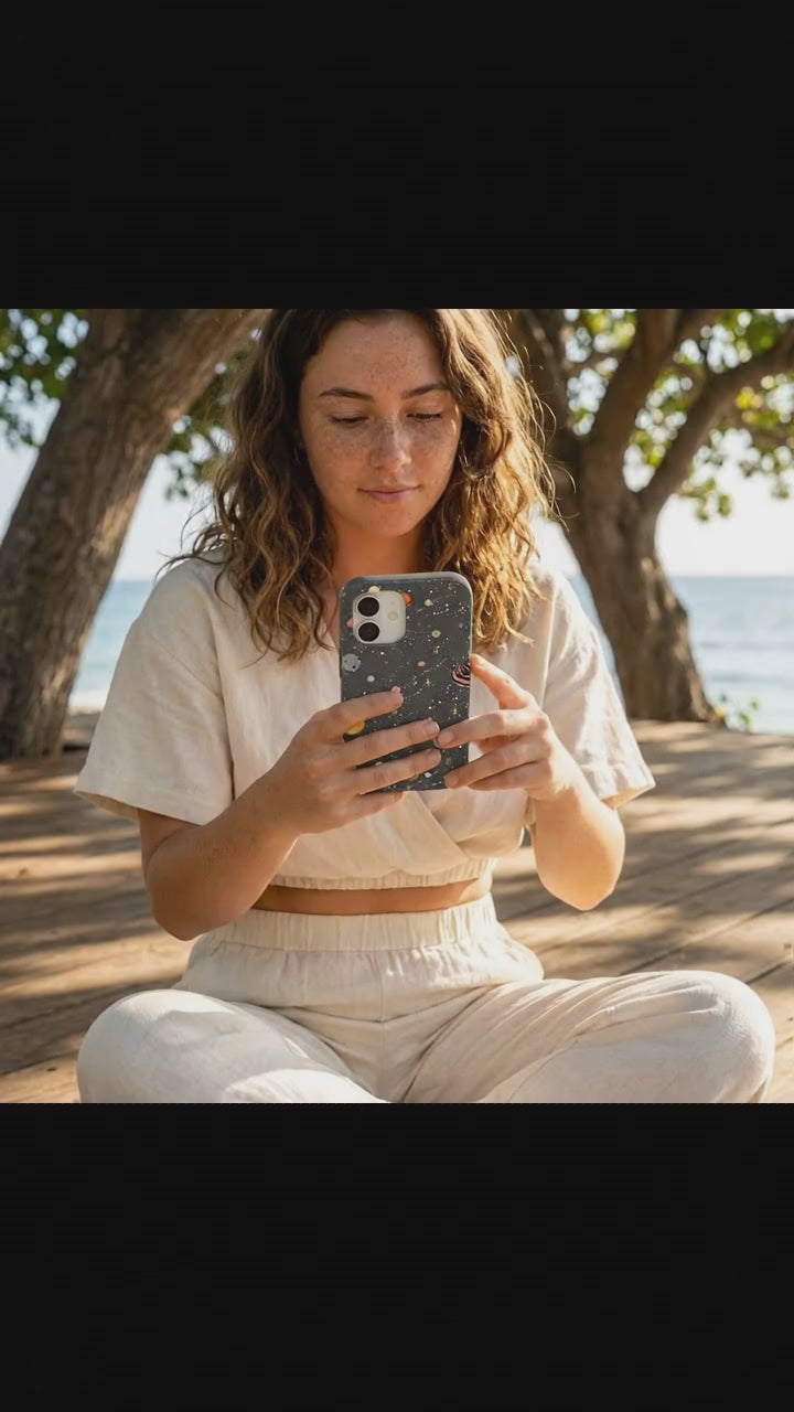 Black Galactic Glow iPhone 17 Case - Product video demonstration