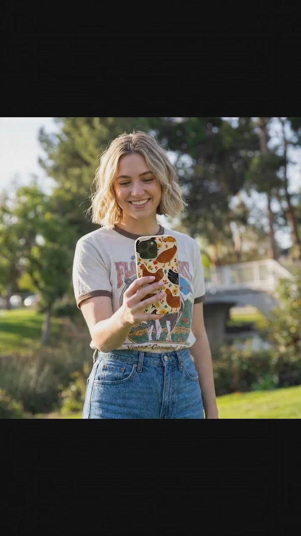 Seashell Chicken Garden iPhone 15 Case - Product video demonstration