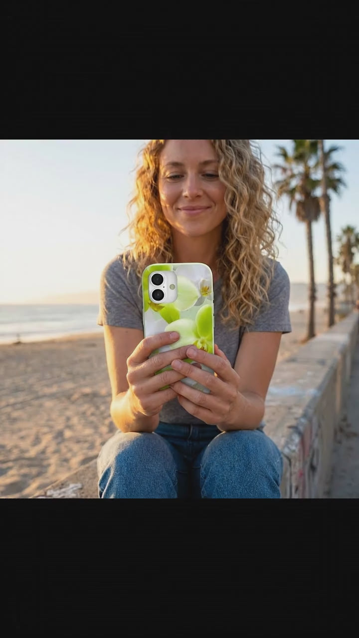 Sage Green Orchid Blooms iPhone 17 Case - Product video demonstration