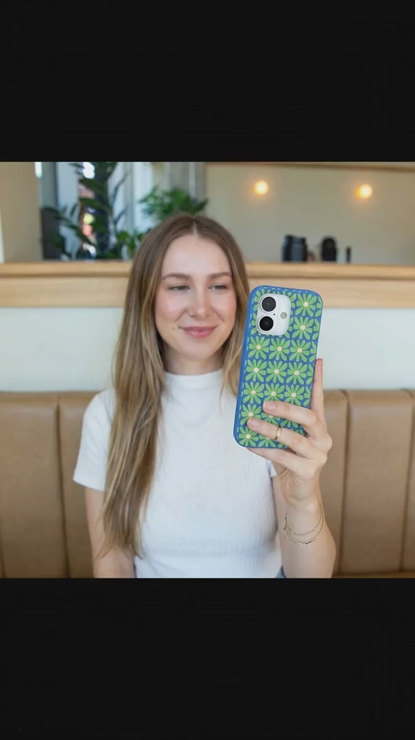 Electric Blue Flower Child iPhone 16 Case - Product video demonstration