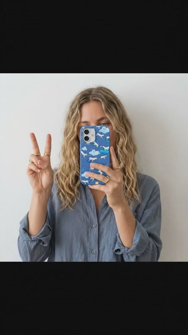 Electric Blue Sheep Dreamers iPhone 16 Pro Case - Product video demonstration