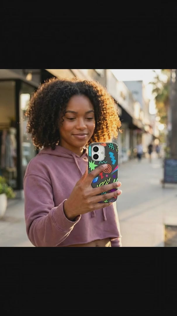 Black Neon Blast iPhone 16 Pro Max Case - Product video demonstration