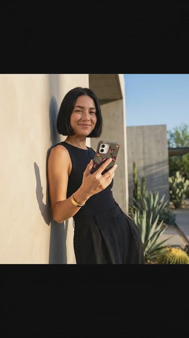 Black Dried Rosebuds iPhone 15 Pro Case - Product video demonstration