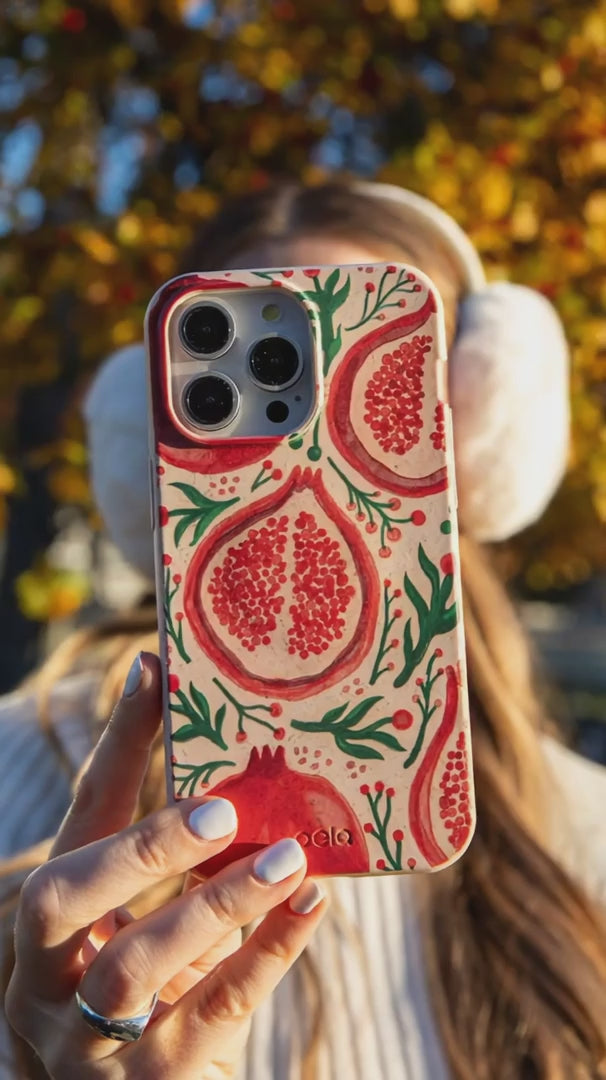 Seashell Pomegranate Cheer iPhone 17 Pro Case - Product video demonstration