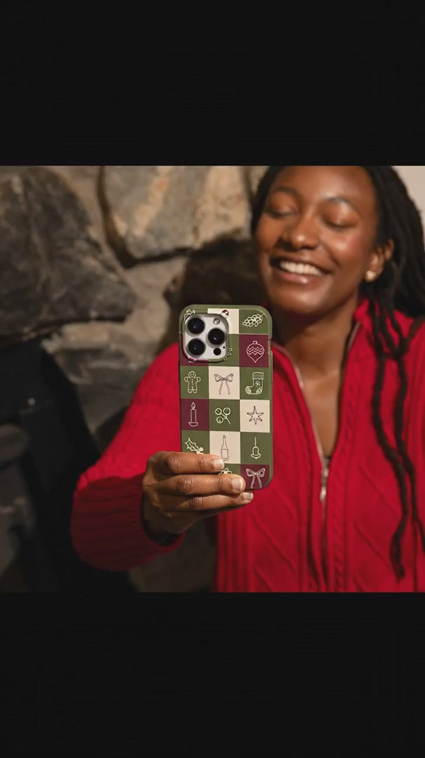 Forest Floor Holiday Squares iPhone 15 Case - Product video demonstration