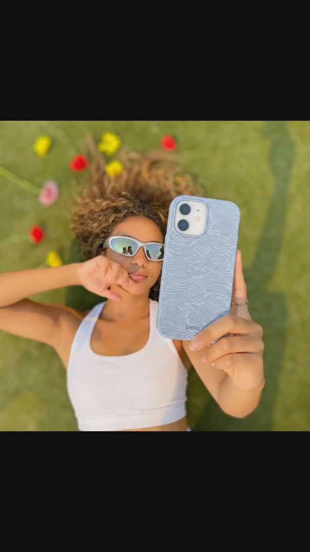 Powder Blue Ebb and Flow iPhone 13 Mini Case