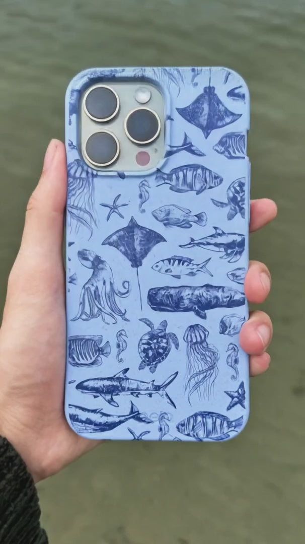 Powder Blue Marine Life iPhone 6/6s/7/8/SE Case