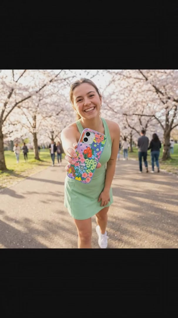 Electric Blue Painted Garden iPhone 16 Pro Max Case - Product video demonstration