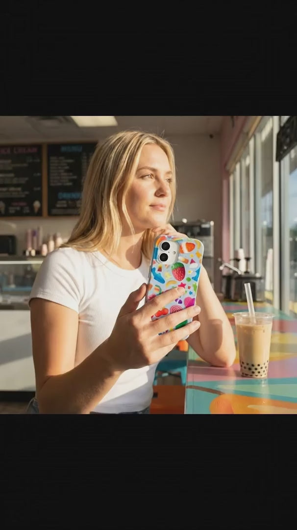 Powder Blue Super Gummies iPhone 14 Pro Case - Product video demonstration