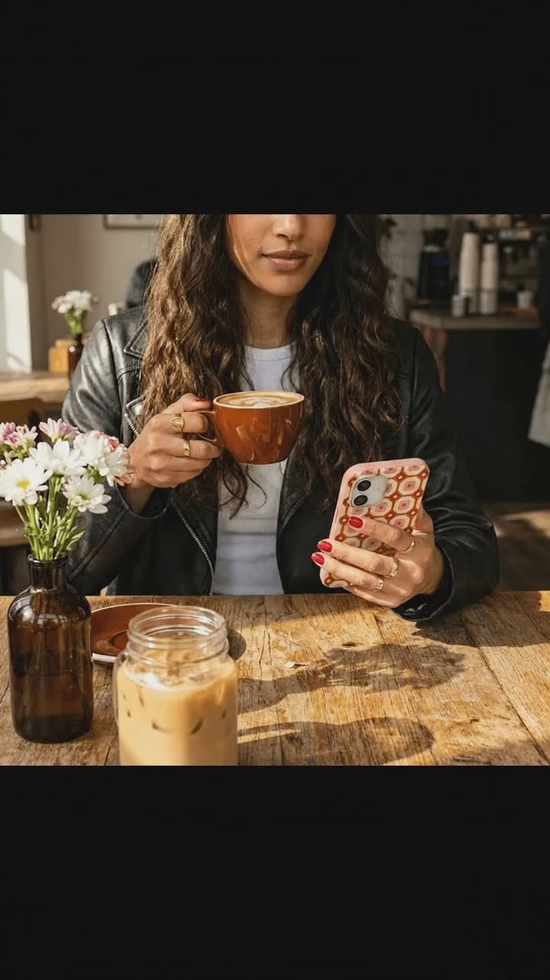 Bubblegum Pink Retro Tiles iPhone 15 Pro Case - Product video demonstration