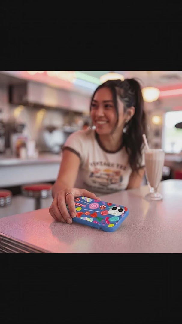 Electric Blue Candy Shop iPhone 14 Pro Case - Product video demonstration