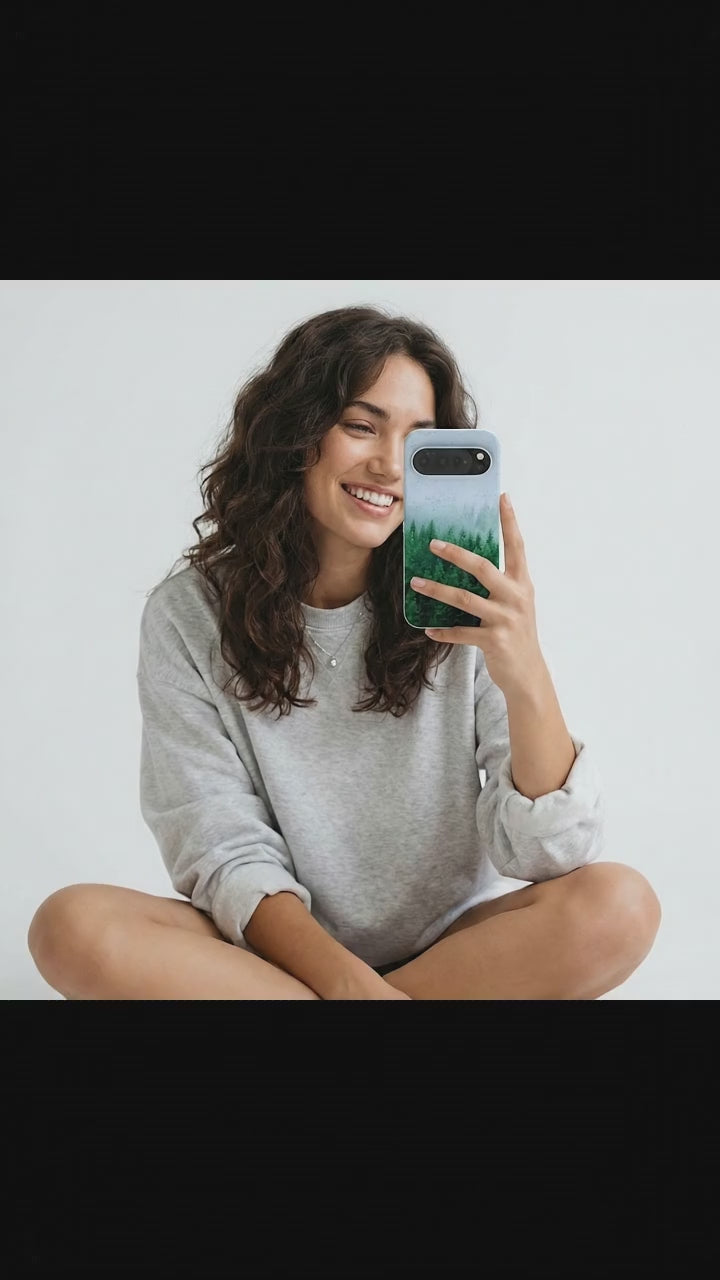 Powder Blue Forest Mist Google Pixel 10 Pro XL Case - Product video demonstration