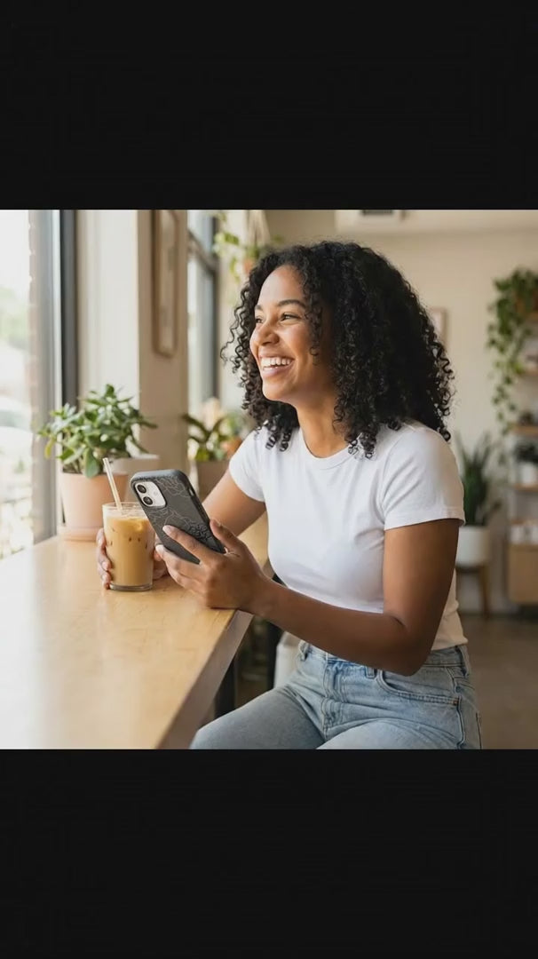 Black Gardenia Lines iPhone 15 Case - Product video demonstration