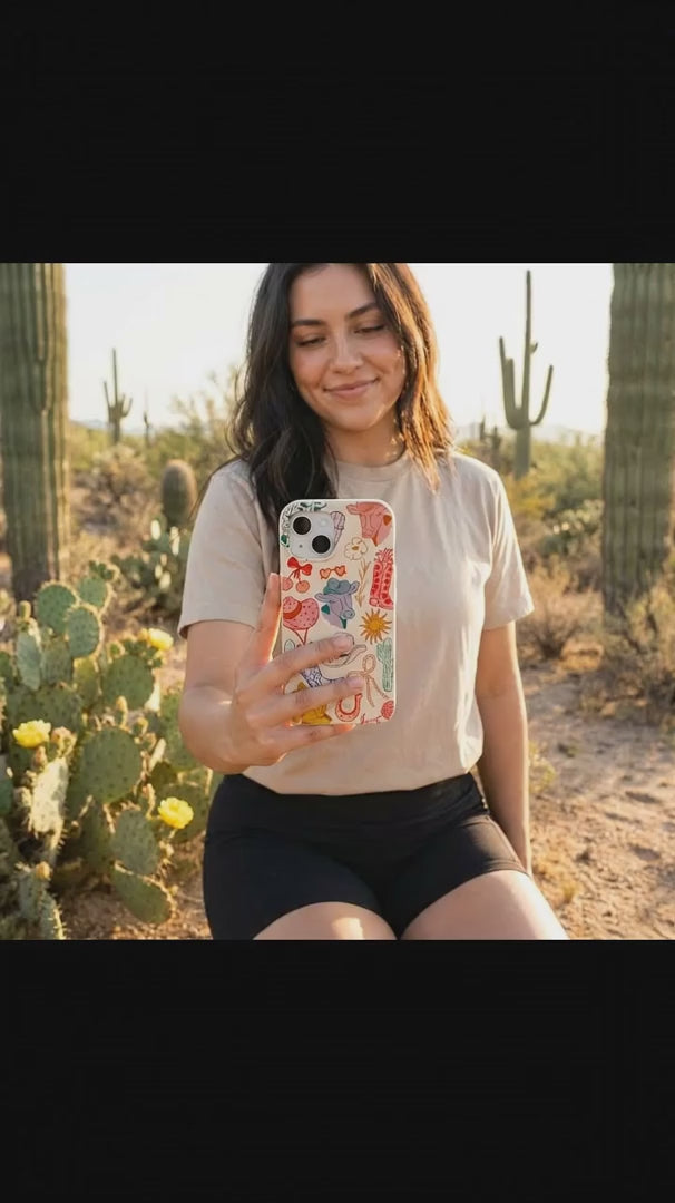 Seashell Retro Rodeo iPhone 15 Case - Product video demonstration