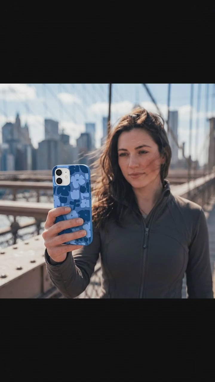 Electric Blue Daydream Blooms iPhone 17 Case - Product video demonstration