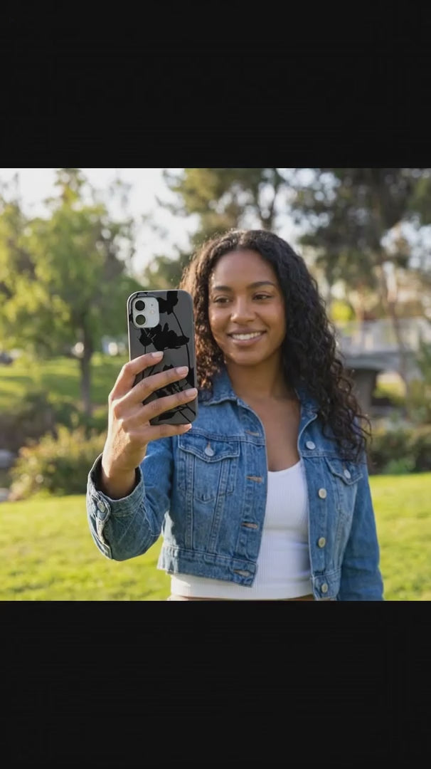 Black Shadow Petals iPhone 15 Case - Product video demonstration