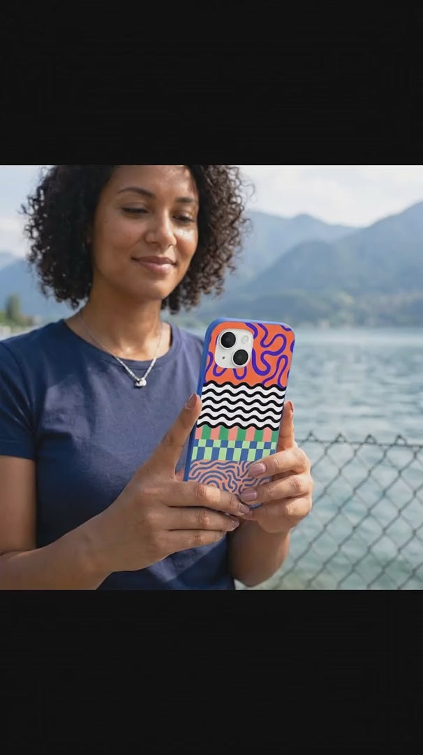 Electric Blue Tangerine Mix iPhone 16 Pro Max Case - Product video demonstration