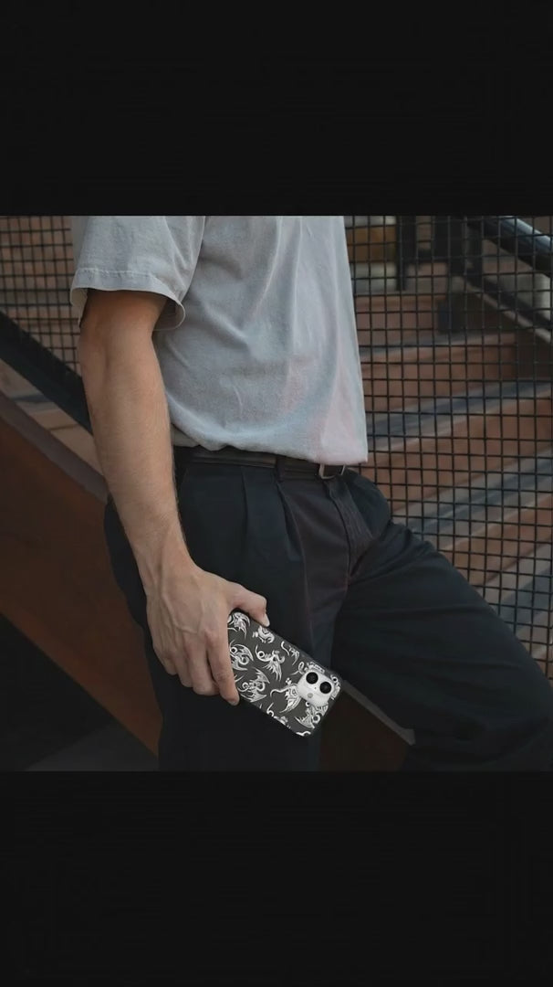 Black Mythical Dragons iPhone 15 Pro Case - Product video demonstration