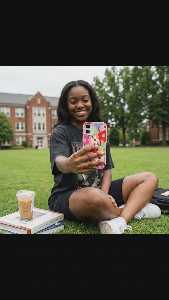 Bubblegum Pink Poppy Flora iPhone 17 Case - Product video demonstration