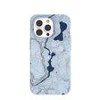 Powder Blue Contour Lines iPhone 14 Pro Case