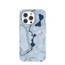 Powder Blue Contour Lines iPhone 14 Pro Case