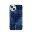 Powder Blue Denim Heart iPhone 14 Case