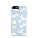 Powder Blue Fluffy Flower iPhone 6/6s/7/8/SE Case